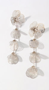 Sunset Bloom Metal Flower Earrings - Silver